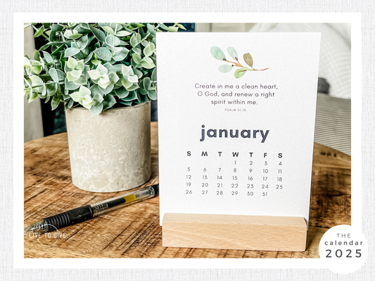 2025 Watercolor Bible Quote Desk Calendar