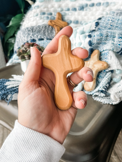 Add On: Olive Wood Comfort Cross • Holy Land