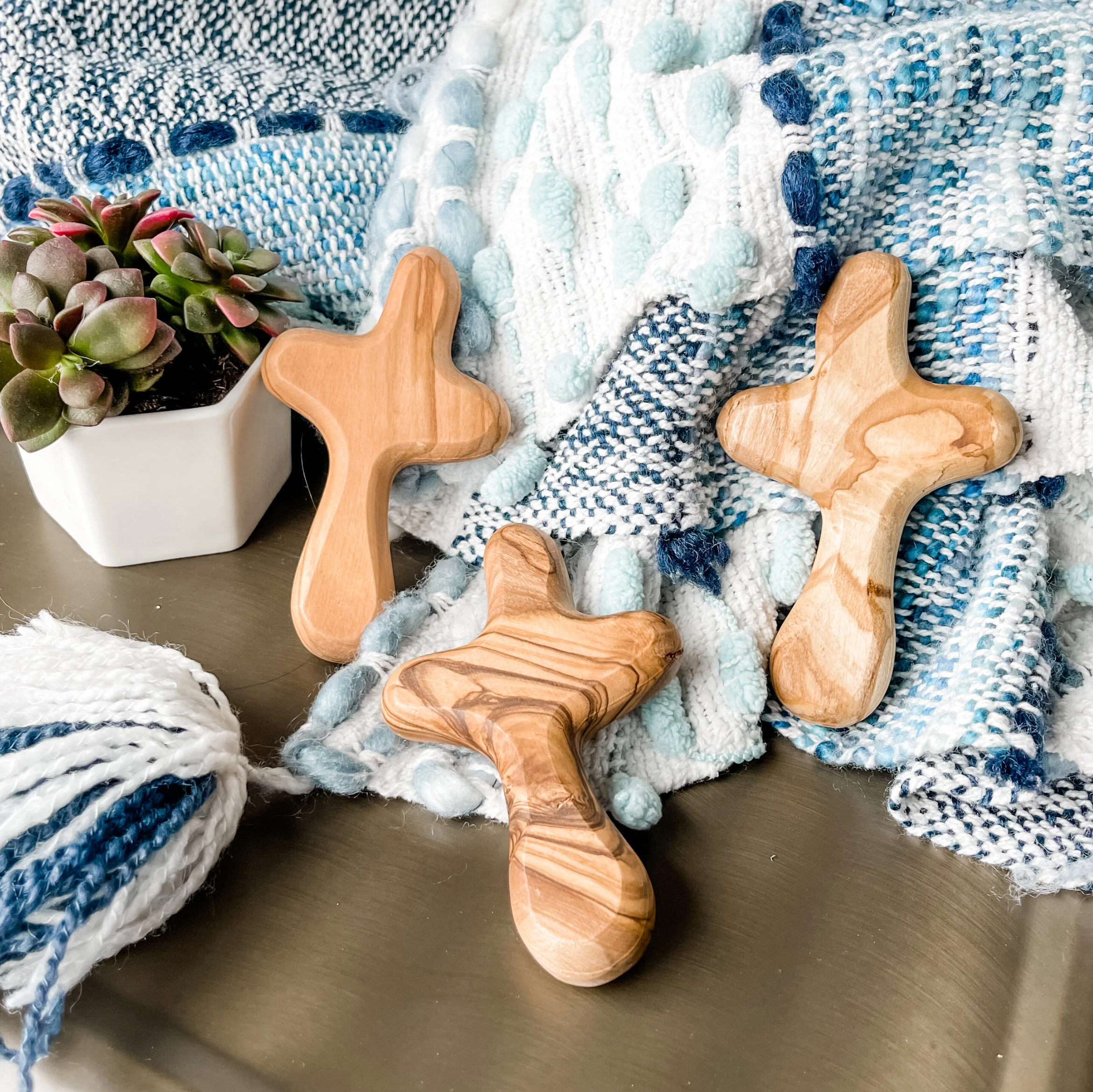 Add On: Olive Wood Comfort Cross • Holy Land